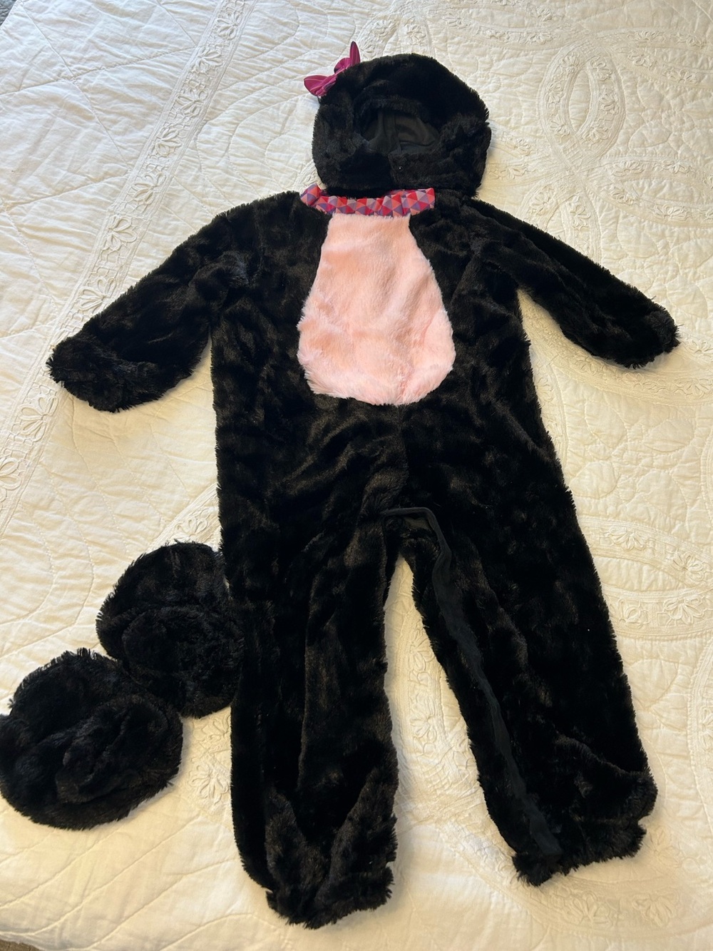 Spooktacular Black Kitten Kids Costume - Black with Pink Accents 3T (3-4)